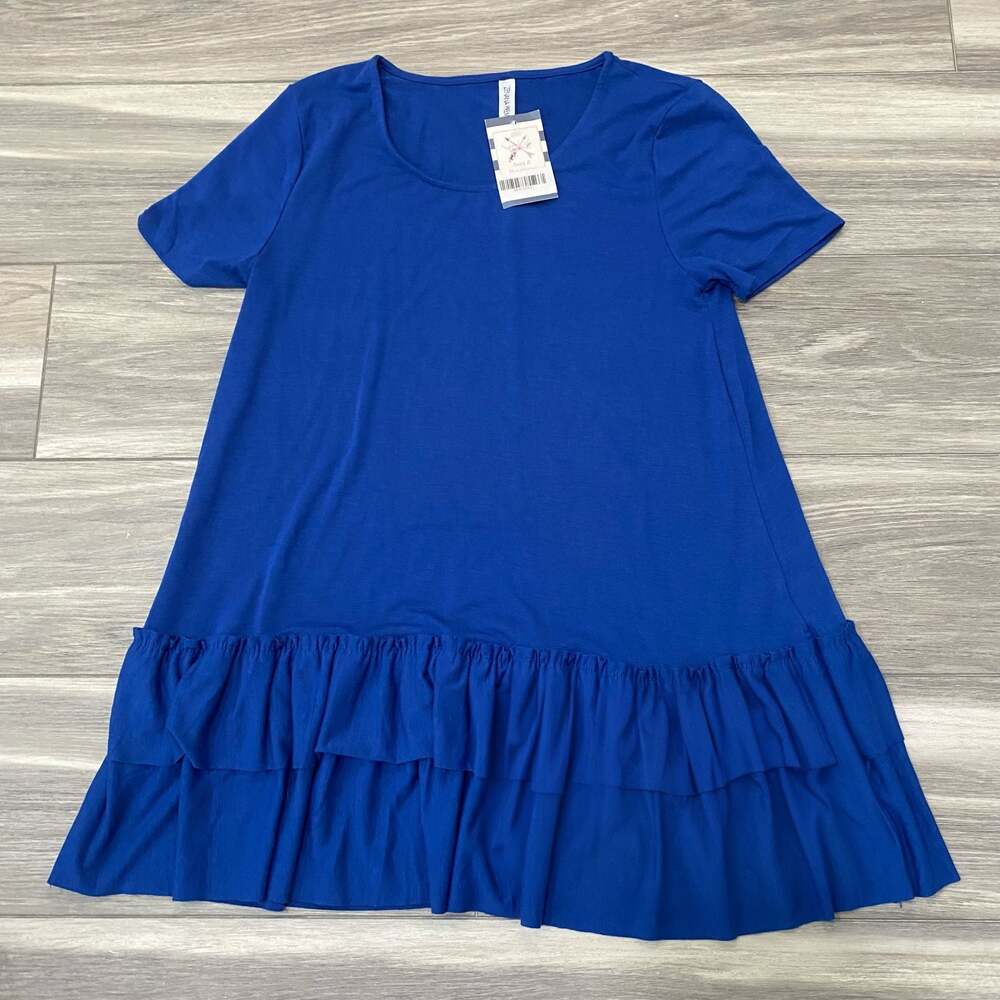 Zenana Premium Short Sleeve Ruffle Hem Tunic Top